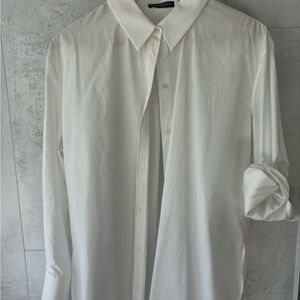 Alexander McQueen Classic Cotton White Dress Shirt with Pointed Collar